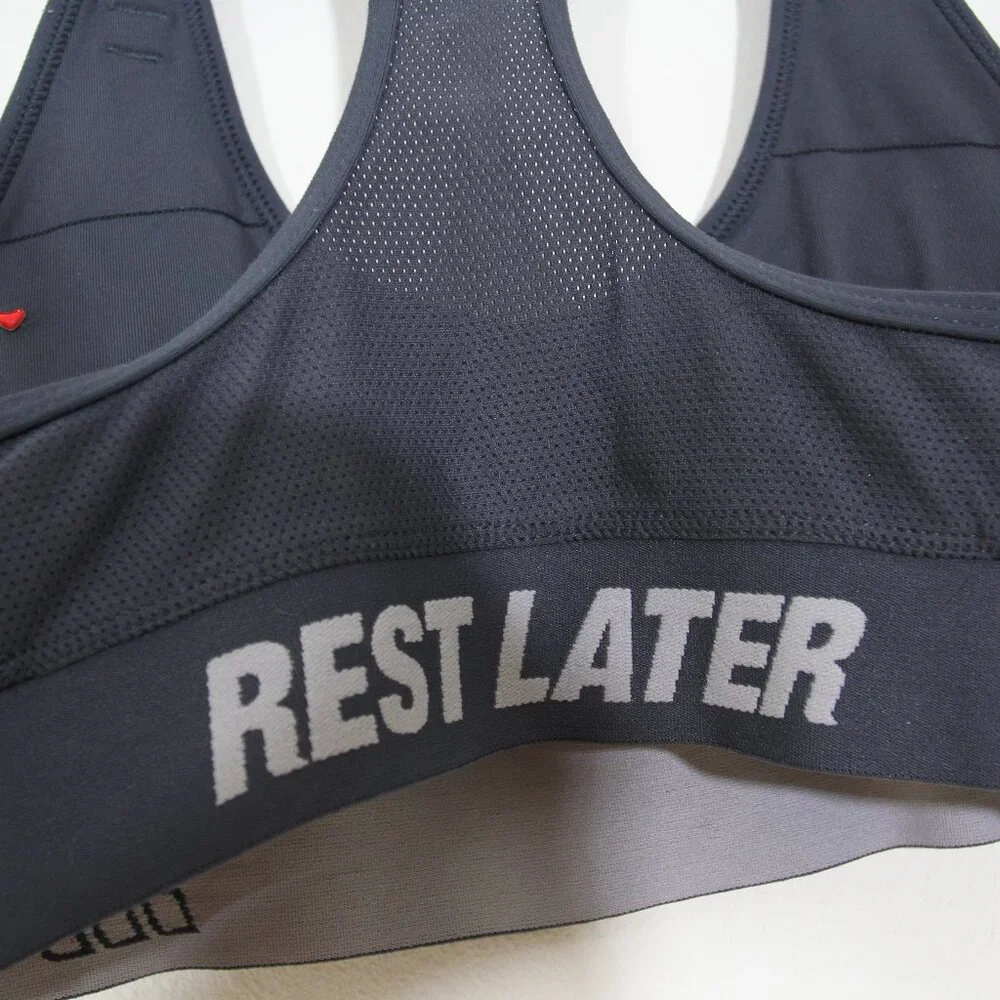 3/$15 Lorna Jane Rest Later Racerback Sports Bra Adjustable Straps Gray Small